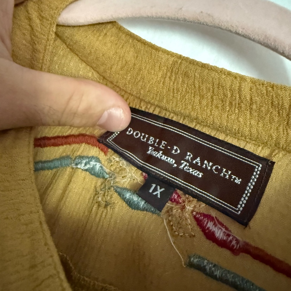Double D Ranch Golden Top with Embroidery and lots of beading.
